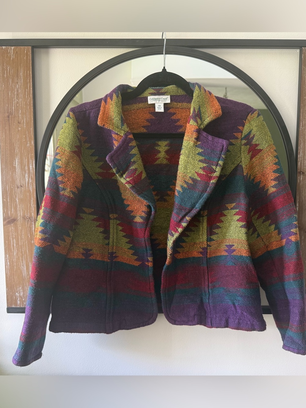 Southwestern pattern soft blazer in petite medium